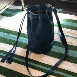 Amazing blue bucket bag!